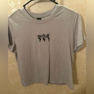 Never Worn Baby Blue Daisy Crop Top